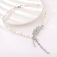 Show details for Beautiful Cubic Zirconia Platinum Plated Short Chain Necklace