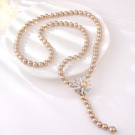 Show details for New Artificial Pearl Big Y Necklace