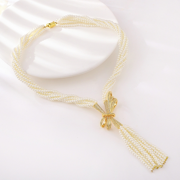 Picture of Hypoallergenic Gold Plated Copper or Brass Y Necklace with Easy Return