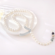 Show details for Affordable Platinum Plated Copper or Brass Y Necklace with No-Risk Refund