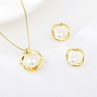 Picture of New Artificial Pearl Zinc Alloy 2 Piece Jewelry Set