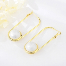 Show details for Nice Artificial Pearl Gold Plated Dangle Earrings