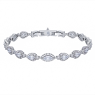 Picture of Nice Cubic Zirconia Platinum Plated Fashion Bracelet