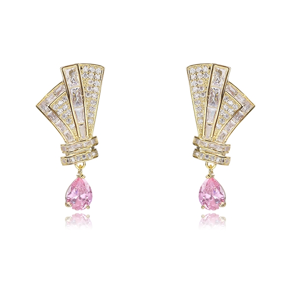 Picture of Luxury Pink Dangle Earrings with Worldwide Shipping