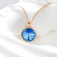 Show details for Zinc Alloy Swarovski Element Pendant Necklace in Flattering Style