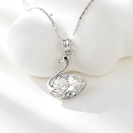 Show details for Impressive White Platinum Plated Pendant Necklace with Low MOQ