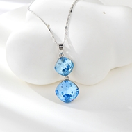 Show details for Buy Platinum Plated Blue Pendant Necklace with Wow Elements