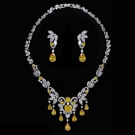 Show details for Unique Cubic Zirconia Platinum Plated 2 Piece Jewelry Set