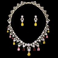 Show details for Unique Cubic Zirconia Luxury 2 Piece Jewelry Set