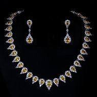 Show details for Purchase Platinum Plated Cubic Zirconia 2 Piece Jewelry Set with Fast Delivery