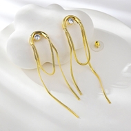 Show details for Distinctive White Copper or Brass Dangle Earrings with Low MOQ