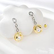Show details for Filigree Big White Dangle Earrings
