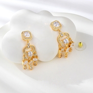 Show details for Copper or Brass Cubic Zirconia Dangle Earrings Online Shopping