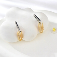 Show details for New Cubic Zirconia Copper or Brass Dangle Earrings