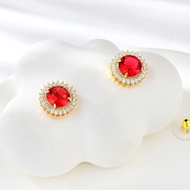 Show details for Cheap Gold Plated Red Stud Earrings Direct from Factory