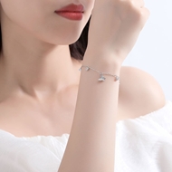 Picture of Sparkling Small Platinum Plated Fashion Bracelet Factory Direct Supply
