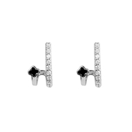 Picture of Featured White Platinum Plated Stud Earrings with Full Guarantee