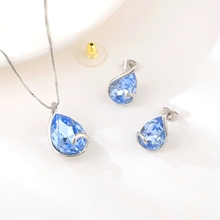 Show details for Great Value Rose Gold Plated Artificial Crystal Necklace and Earring Set in Exclusive Design