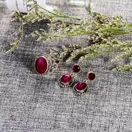 Picture of Amazing 925 Sterling Silver Nature Ruby 2 Piece Jewelry Set