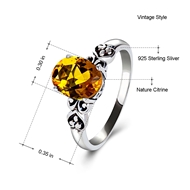 Picture of Yellow Nature Citrine Fashion Ring with Beautiful Craftmanship
