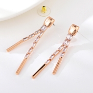 Picture of Irresistible Copper or Brass Cubic Zirconia Dangle Earrings at Super Low Price