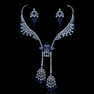 Show details for Unique Cubic Zirconia Blue 2 Piece Jewelry Set