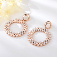 Show details for Artificial Pearl White Dangle Earrings in Bulk