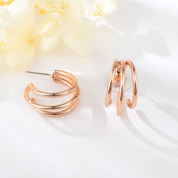 Picture of Low Cost Zinc Alloy Rose Gold Plated Stud Earrings with Beautiful Craftmanship