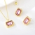 Picture of Distinctive Pink Artificial Crystal 2 Piece Jewelry Set As a Gift