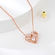 Show details for 925 Sterling Silver Rose Gold Plated Pendant Necklace with Full Guarantee