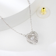 Show details for 925 Sterling Silver Swarovski Element Pendant Necklace in Flattering Style