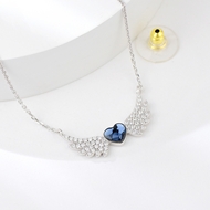 Show details for Great Swarovski Element Blue Pendant Necklace
