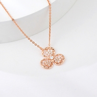 Show details for 925 Sterling Silver Rose Gold Plated Pendant Necklace with Worldwide Shipping