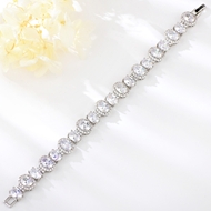 Show details for Wholesale Platinum Plated Delicate Fashion Bracelet with No-Risk Return