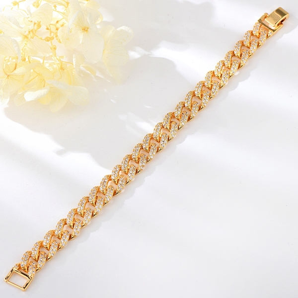 Picture of Designer Gold Plated Copper or Brass Fashion Bracelet with No-Risk Return