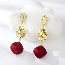 Show details for Unique Artificial Crystal Gold Plated Dangle Earrings