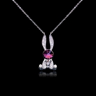 Show details for Low Price Platinum Plated Purple Pendant Necklace of Original Design