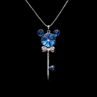 Show details for Great Value Blue Swarovski Element Pendant Necklace with Full Guarantee