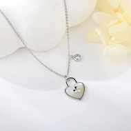 Show details for Copper or Brass White Pendant Necklace with Full Guarantee