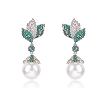 Show details for Copper or Brass Platinum Plated Dangle Earrings at Great Low Price