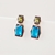 Picture of Buy Gold Plated Blue Dangle Earrings with Wow Elements
