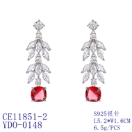 Picture of Low Cost Platinum Plated Cubic Zirconia Dangle Earrings with Low Cost