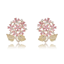 Show details for Top Cubic Zirconia Platinum Plated Big Stud Earrings