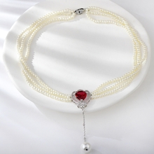 Show details for Low Cost Platinum Plated Big Short Statement Necklace with Low Cost