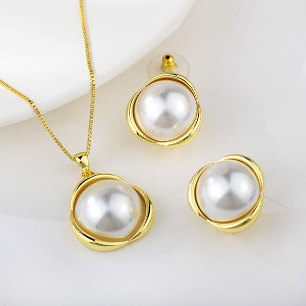 Picture of Hot Selling White Zinc Alloy 2 Piece Jewelry Set Shopping