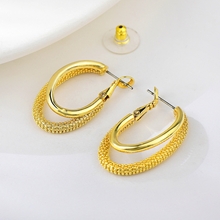 Show details for Copper or Brass Gold Plated Big Stud Earrings with Full Guarantee