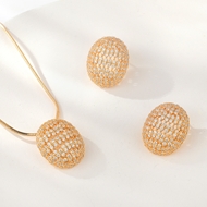 Show details for Fashion Cubic Zirconia Champagne Gold 2 Piece Jewelry Set