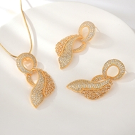 Show details for Bling Medium Copper or Brass 2 Piece Jewelry Set