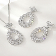 Show details for Copper or Brass Cubic Zirconia 2 Piece Jewelry Set from Certified Factory