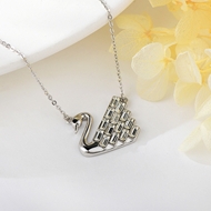 Show details for Unique Swarovski Element 925 Sterling Silver Pendant Necklace